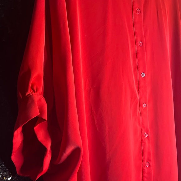 Entro Vibrant Red Casual Button Down Shirt - Picture 2 of 8